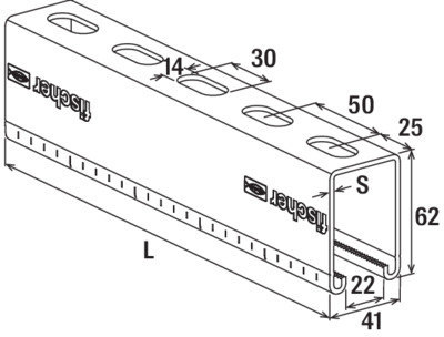 fischer Montageschiene FUS, feuerverzinkt Produktbild img4 L