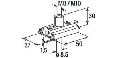 fischer Schiebegleiter kompakt FASC M8/10,Stahl verzinkt,VE 50 Produktbild img3 L