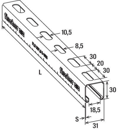fischer Montageschiene FLS, verzinkt Produktbild img4 L