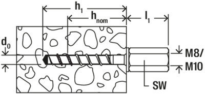 fischer Betonschraube ULTRACUT FBS II 6 x 35 M8/M10 I,Innengewinde Produktbild img4 L