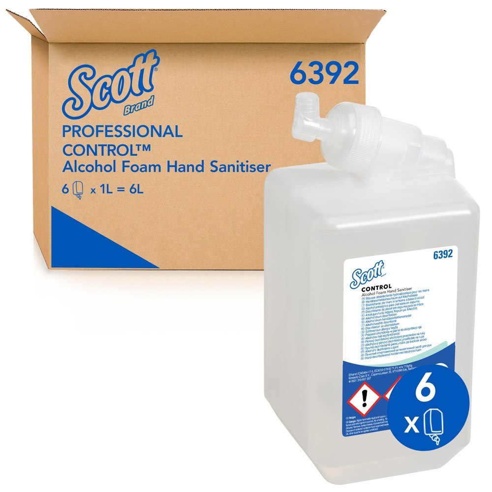 SCOTT Scott CONTROL Handdesinfektionssch aum 1 Liter Kartusche mit Alkohol Produktbild img1 L