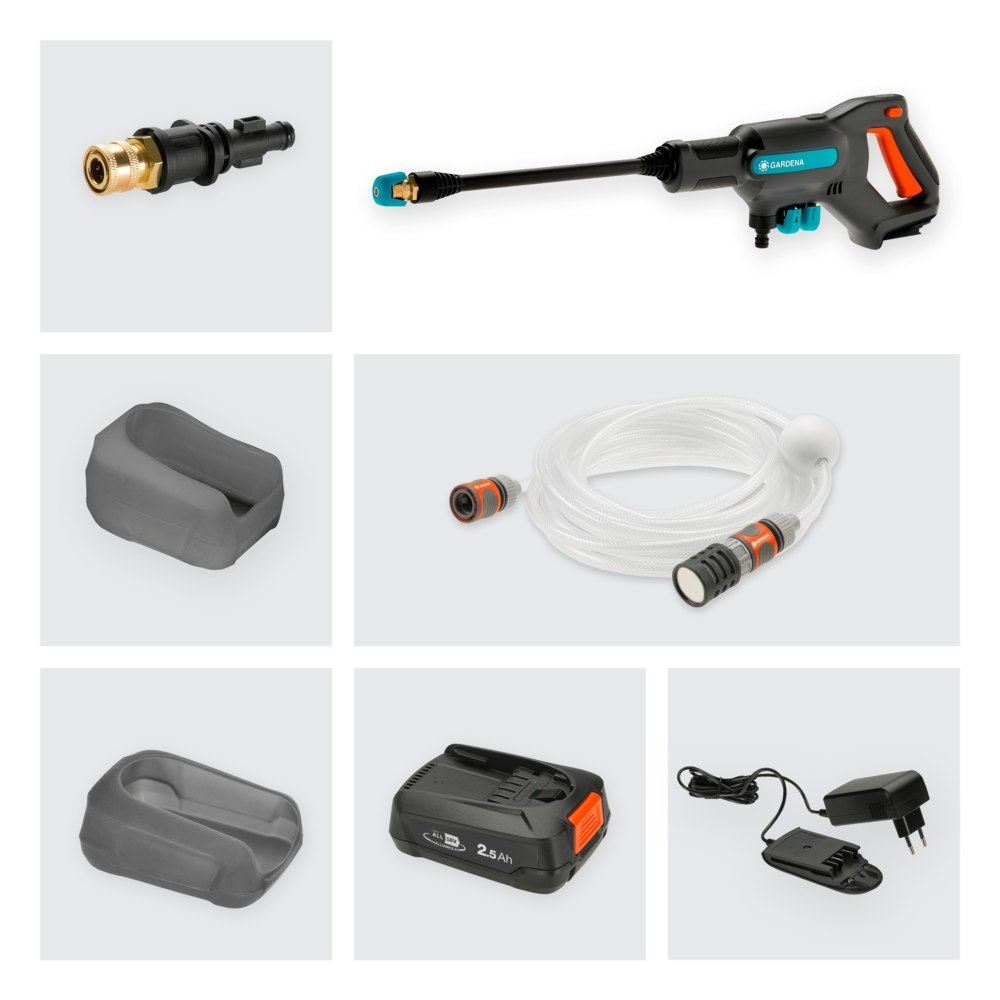 Gardena Akku-Mitteldruckreiniger AquaCea n 24/18V P4A Ready-To-Use Set Produktbild img2 L