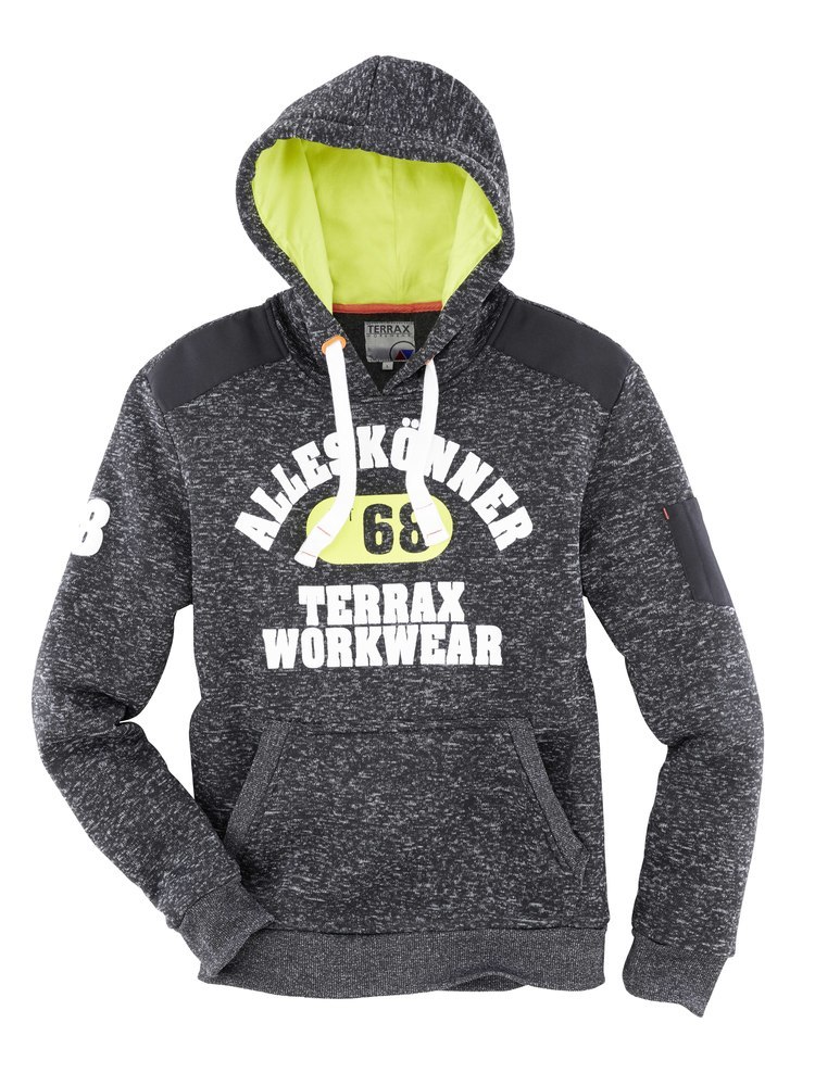 TERRAX Workwear Strickfleecehoody Gr.S m elange/lime Neutrale Produktlinie Produktbild img1 L