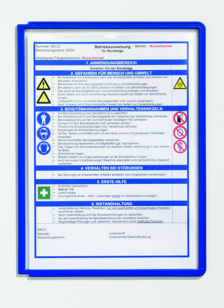 Durable Sichttafeln dunkelblau Pckg. a 5 Stück VARIO Produktbild img2 L