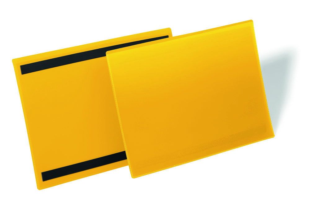 Durable Etikettentasche B297xH210 mm A4 quer gelb, magnetisch VE 50 Stück Produktbild img1 L