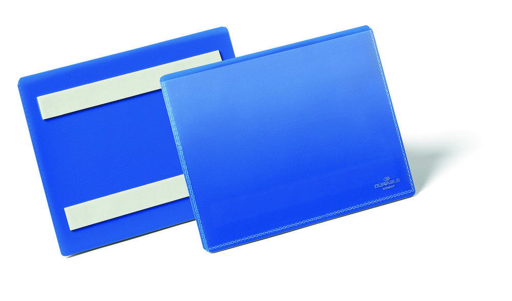 Durable Etikettentasche B148xH105 mm A6 quer blau, selbstklebend VE 50 Stück Produktbild img1 L