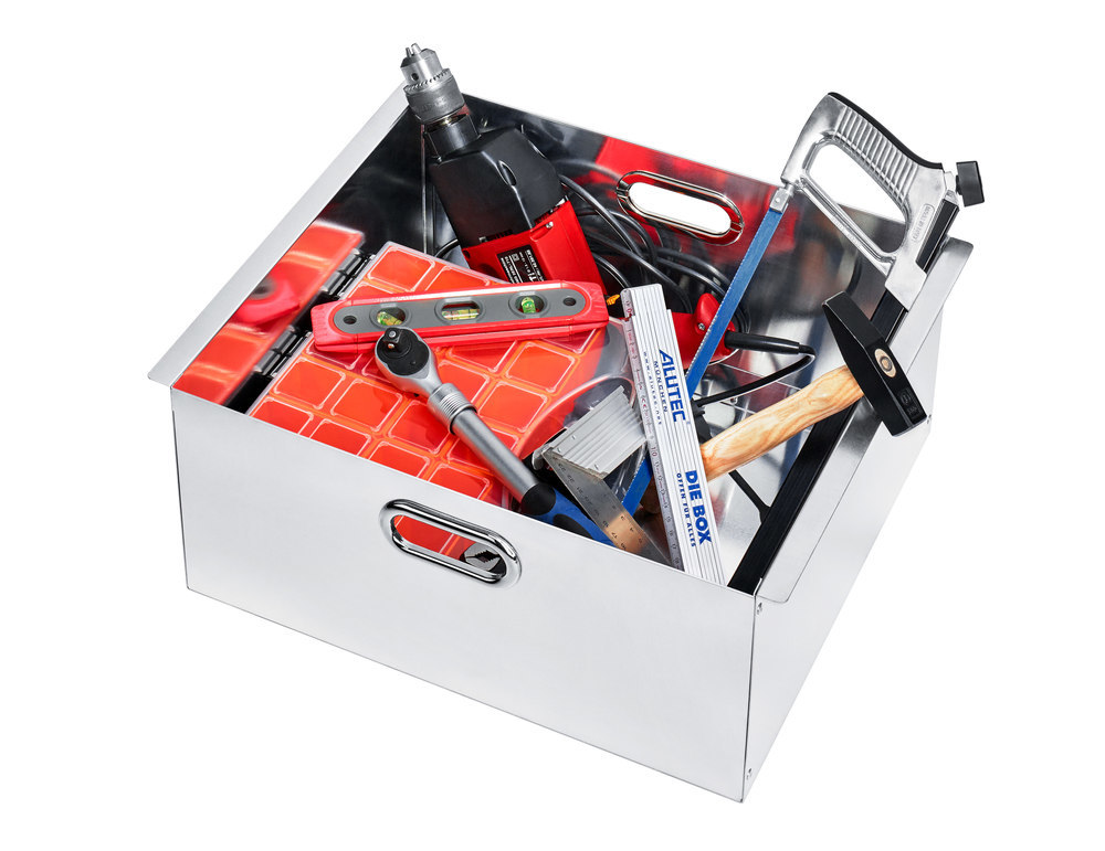 ALUTEC Einhängekorb für Riffelblechboxen EXTREME 250- EXTREME 470 mit 2 Griffen Produktbild img2 L