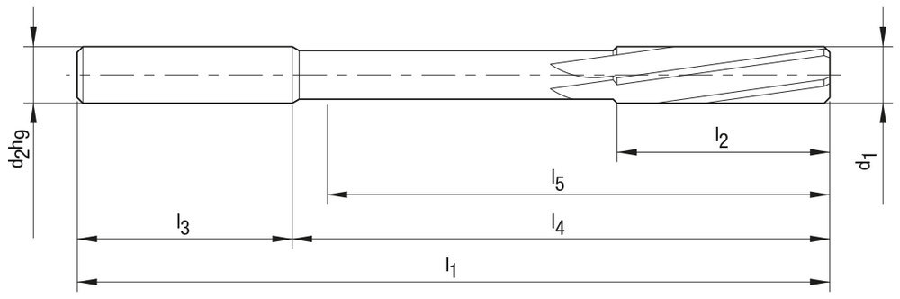 BECK Maschinenreibahle aus HSS-E, mit TiN-Beschichtung, Standard Produktbild img3 L