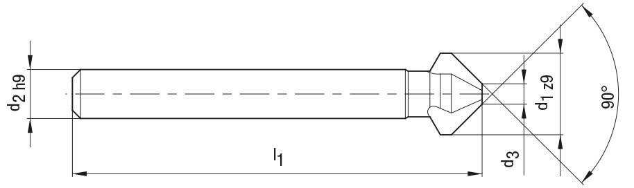 BECK Kegelsenker 90°, ungleich geteilt Produktbild img3 L