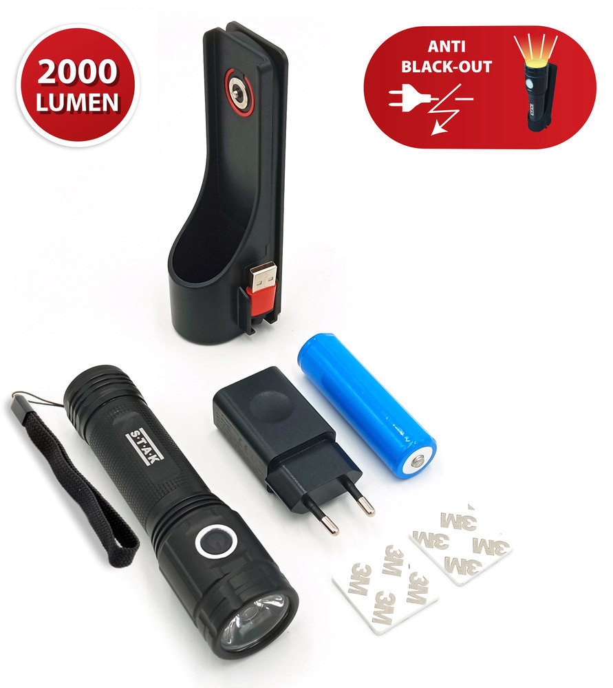 VELAMP LED Taschenlampe ST096 20W, Anti Black-Out Produktbild img1 L