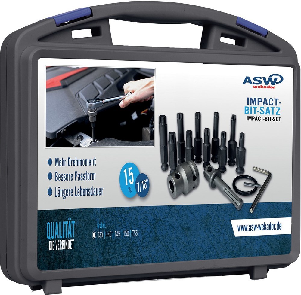 ASW Kraft- Bit-Garnitur 7/16" 15-teilig Torx Produktbild img1 L