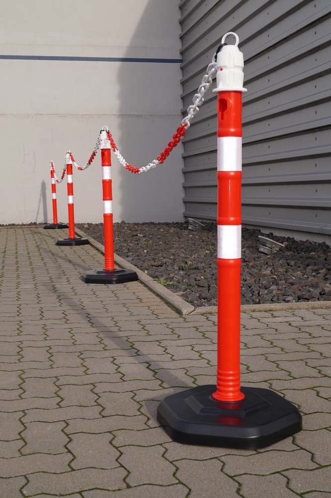 TEMKA Kettenpfosten - Set, r/w 6 Pfosten + 5x3m Kette Produktbild img6 L