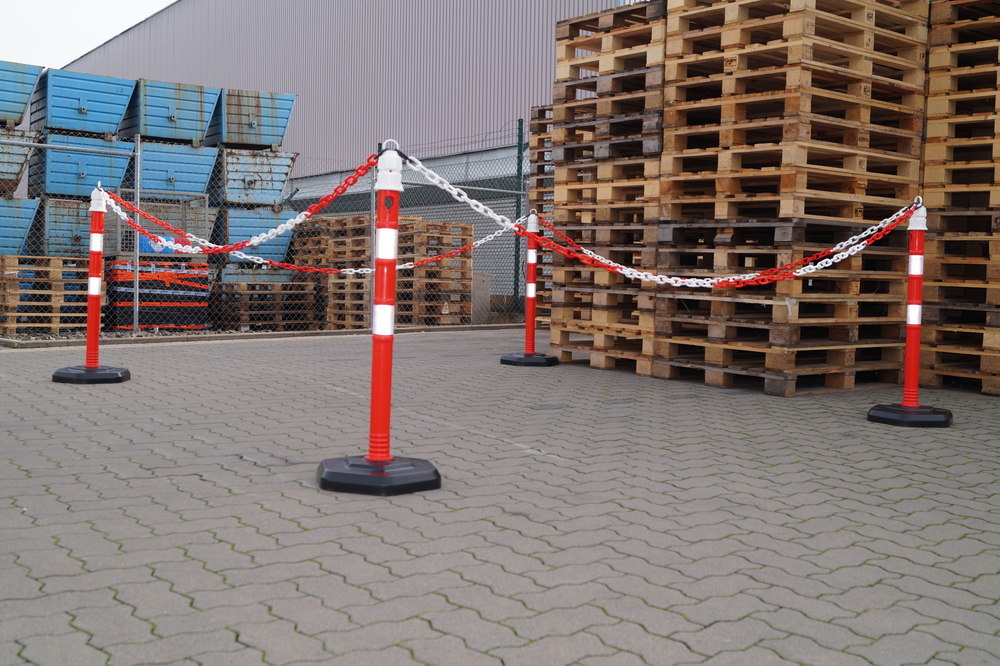 TEMKA Kettenpfosten - Set, r/w 6 Pfosten + 5x3m Kette Produktbild img9 L