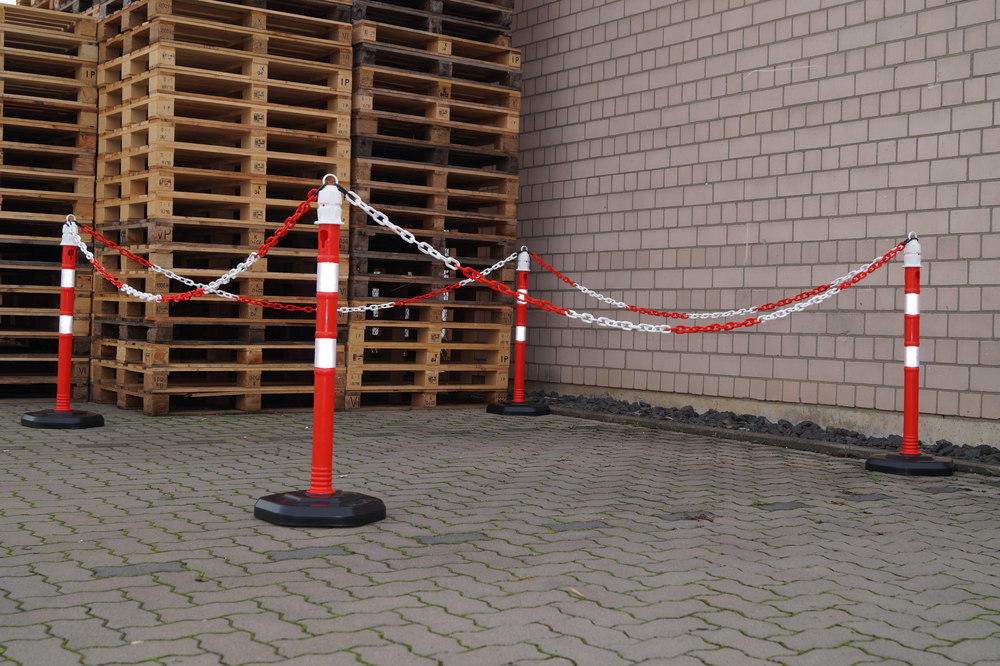 TEMKA Kettenpfosten - Set, r/w 6 Pfosten + 5x3m Kette Produktbild img11 L