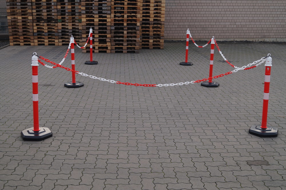 TEMKA Kettenpfosten - Set, r/w 6 Pfosten + 5x3m Kette Produktbild img22 L