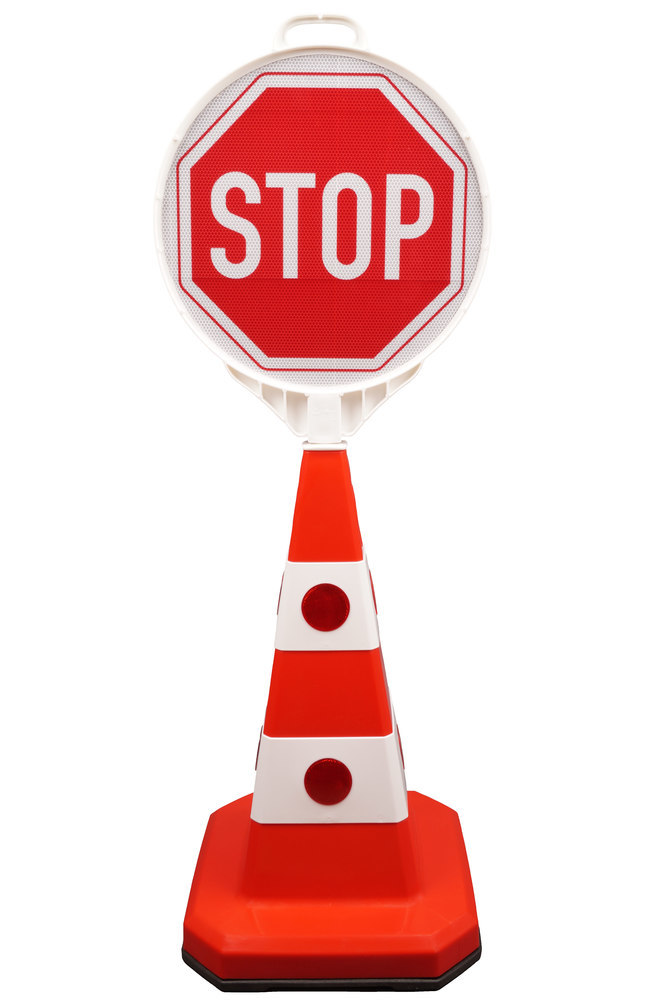 TEMKA Leitkegel mit Öse rot, mit Reflexl insen Höhe 613mm Produktbild img5 L