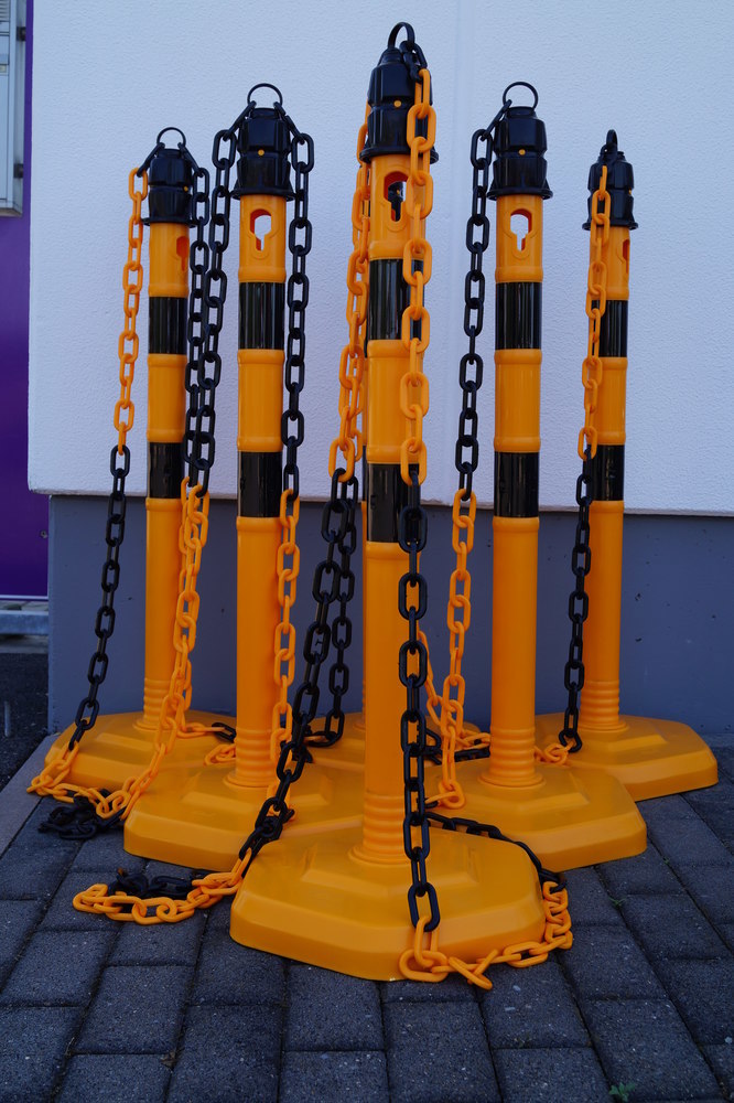 TEMKA Kettenpfosten - Set, g/s 6 Pfosten + 5x3m Kette Produktbild img2 L