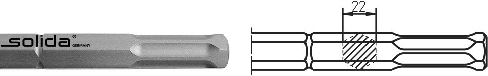 solida Spachtelmeissel M12 - Verschr. 152x635mm Produktbild img2 L
