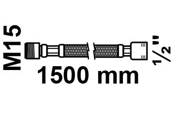 KIRCHHOFF Geschirrbrauseschlauch 150 cm, Schwarz 1/2" x M15AG Produktbild img2 L