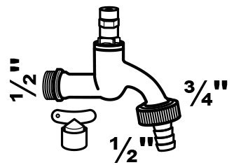 KIRCHHOFF MS Auslaufventil schlüssel, Ch rom 1/2"AG x 3/4"AG x 1/2"T Produktbild img2 L