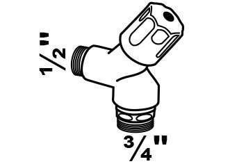 KIRCHHOFF GA-Wandventil kurz, 1/2"AG x 3/4"AG, mit Rückflussverhinderer/ Rohrbelüfter Produktbild img2 L