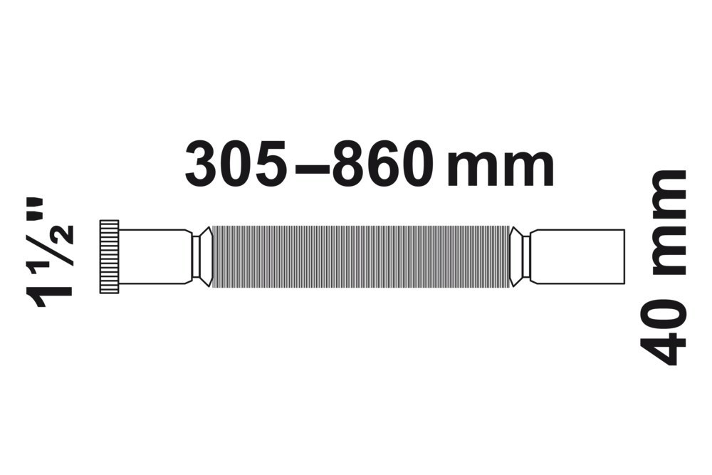 KIRCHHOFF KS Flex-Anschlussrohr Weiß 1 1 /2"IG x 40 mm 305-860 mm Produktbild img3 L