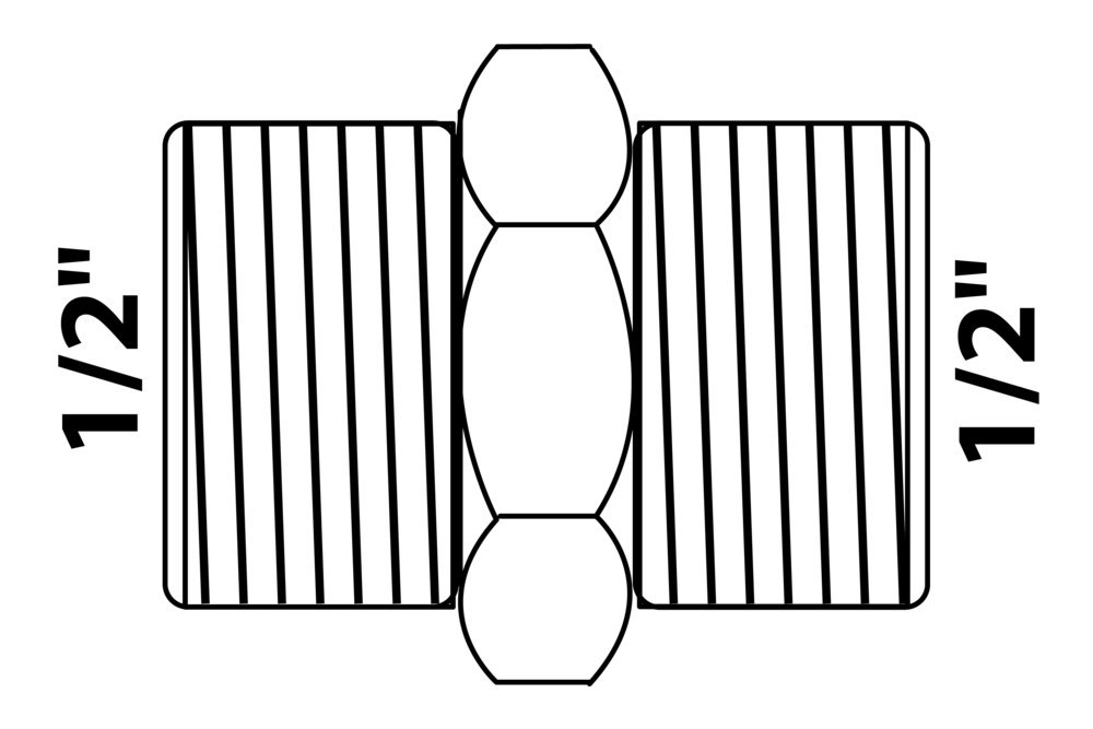 KIRCHHOFF MS Doppelnippel, Chrom 1/2"AG Produktbild img2 L
