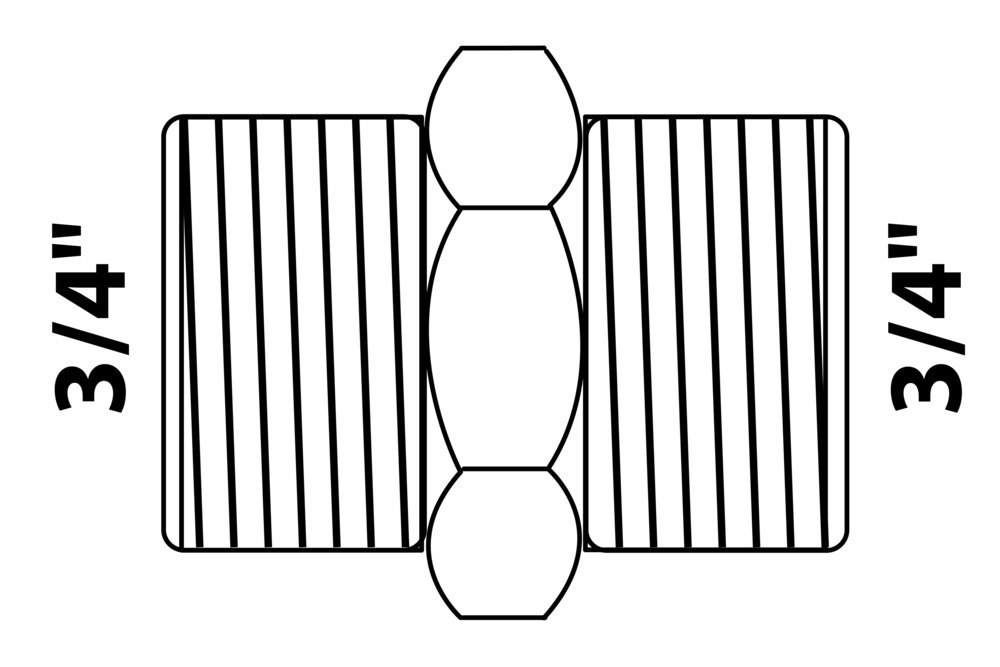 KIRCHHOFF MS Doppelnippel, Chrom 3/4"AG Produktbild img2 L