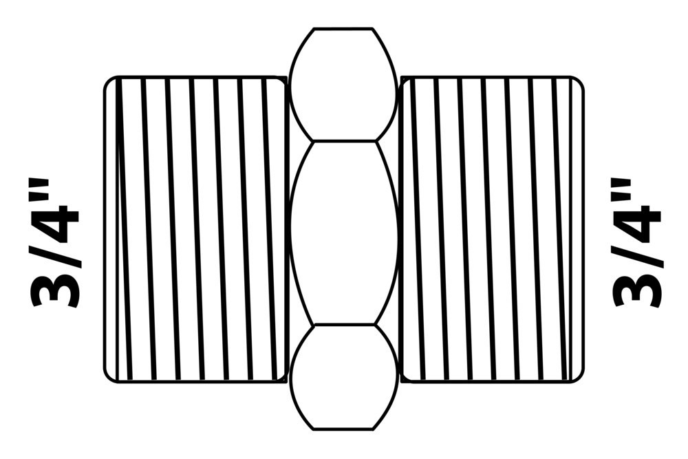 KIRCHHOFF MS Doppelnippel, blank 3/4"AG Produktbild img2 L