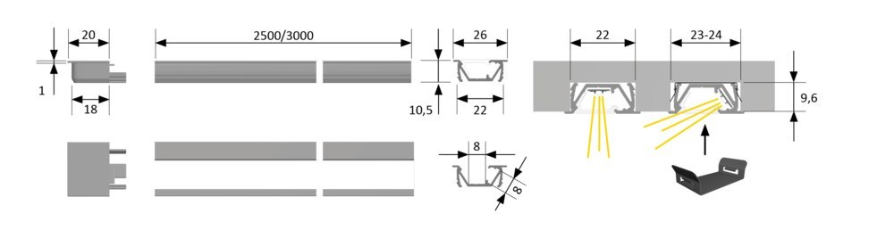 HALEMEIER Einbauprofil ChannelLine G2 Produktbild img5 L