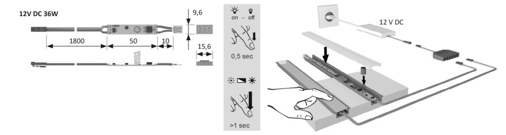 Halemeier LED-Leuchten-Dimmer, Channel Line, max. 36W Produktbild img5 L