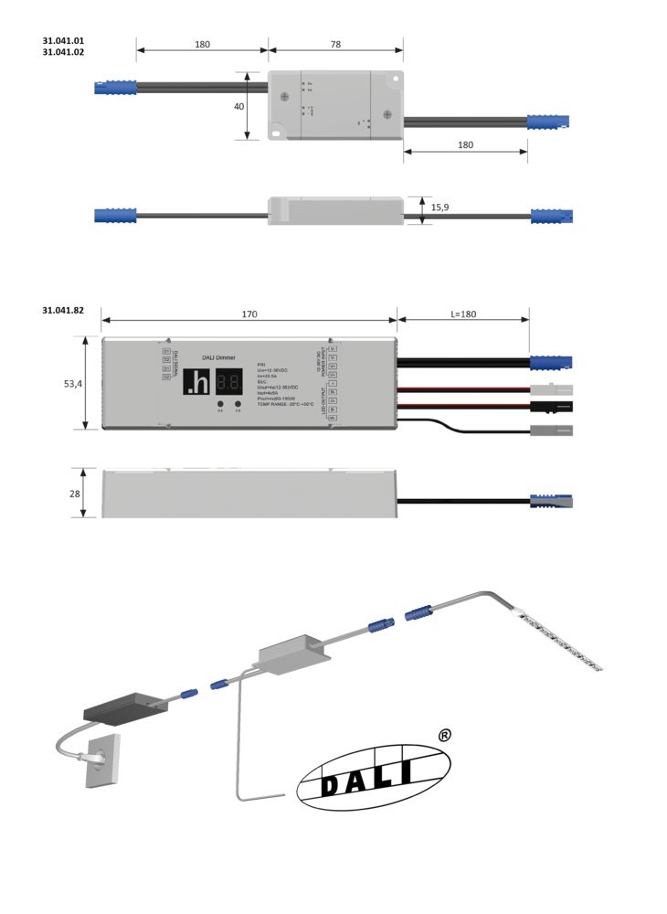Halemeier LED-Leuchten-Dimm-Modul, Dali, max. 150W, 24 Volt DC Produktbild img6 L