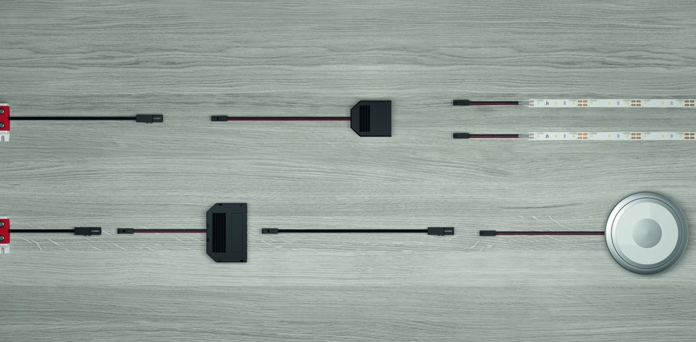 Halemeier LED-Verteiler, 2-fach, schwarz,Länge 450mm, max. 36W, 12 Volt DC Produktbild img4 L