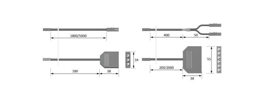 Halemeier LED-Verteiler, 2-fach, schwarz,Länge 450mm, max. 36W, 12 Volt DC Produktbild img6 L