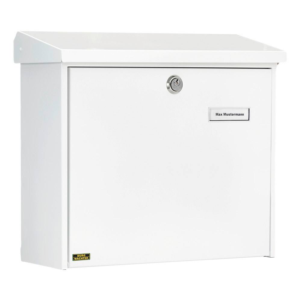 BURG WÄCHTER GA-Briefkasten, Comfort 913 W, Stahl, abschließbar, weiß verzinkt Produktbild img2 L