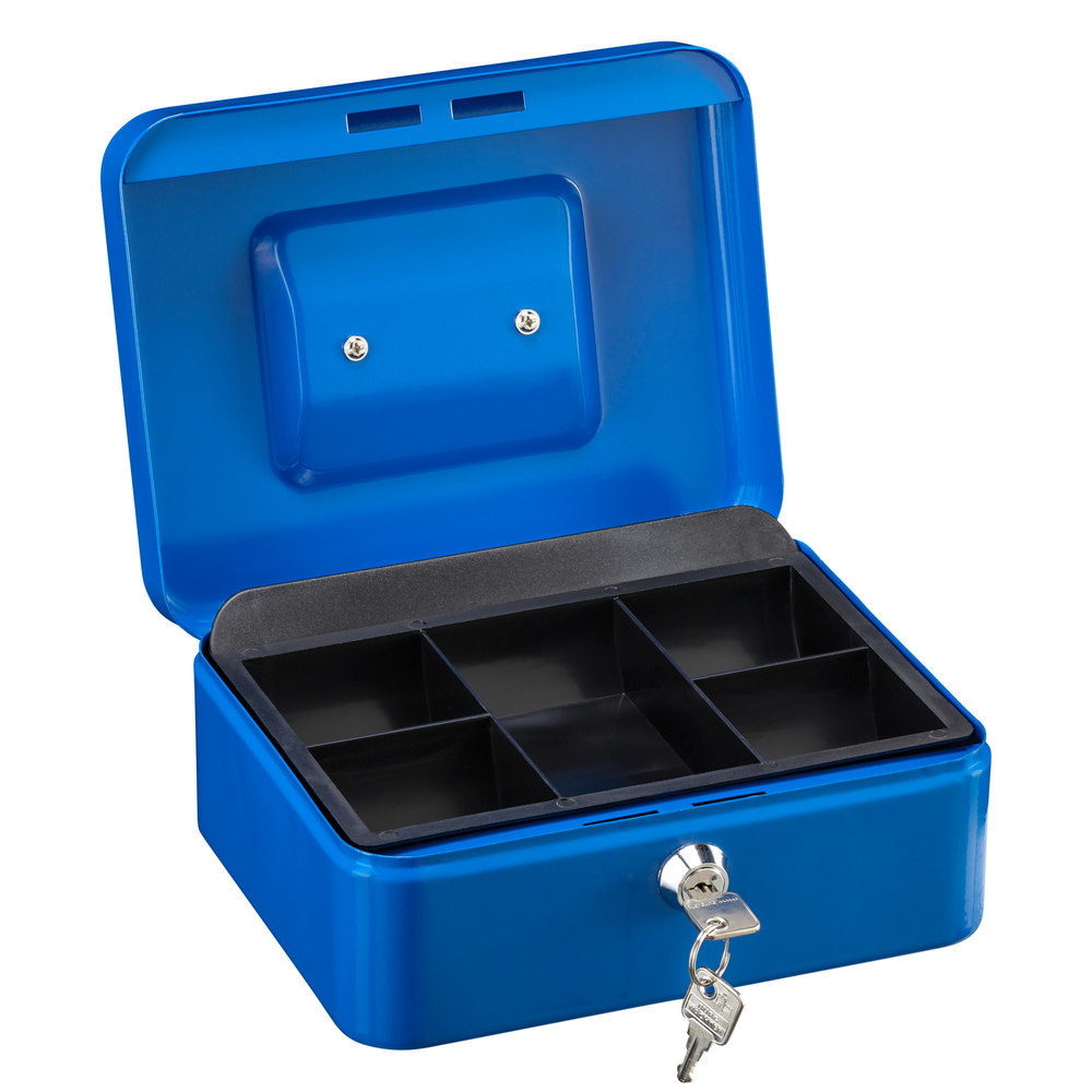 BURG WÄCHTER OB-Geldkassette, mit Hartgeldeinsatz, Money 5020, Stahlblech blau Produktbild img4 L