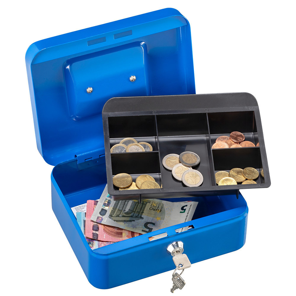 BURG WÄCHTER OB-Geldkassette, mit Hartgeldeinsatz, Money 5020, Stahlblech blau Produktbild img5 L