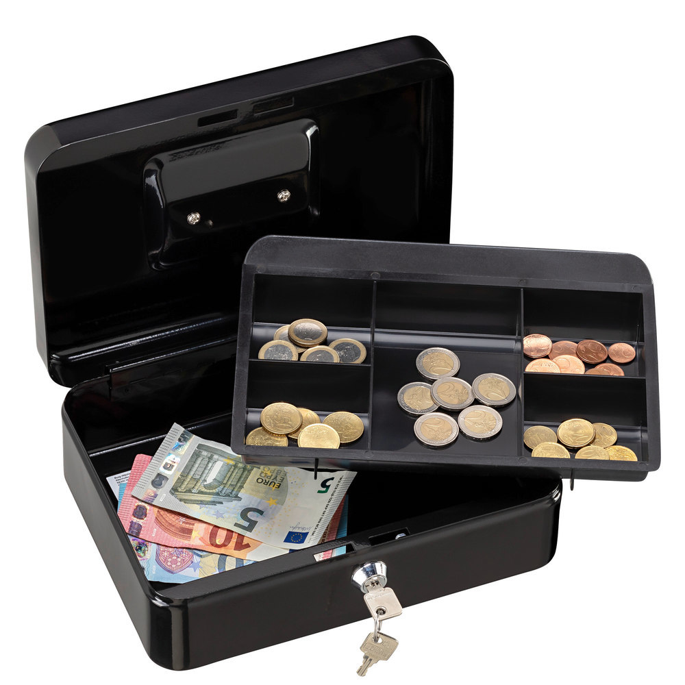 BURG WÄCHTER OB-Geldkassette, mit Hartgeldeinsatz, Money 5025, Stahlblech schwarz Produktbild img5 L