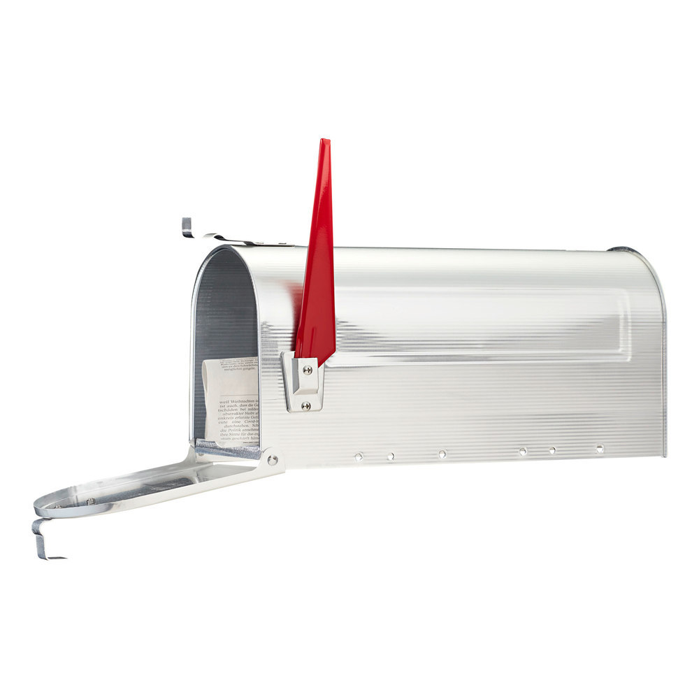 BURG WÄCHTER GA-US-Mailbox, US-Mailbox 892 ALU, Aluminium, mit schwenkbarer Fahne blank Produktbild img4 L
