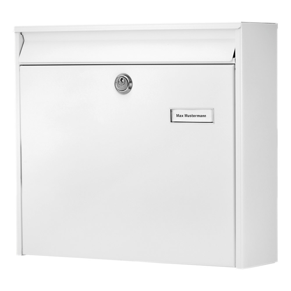 BURG WÄCHTER GA-Briefkasten, Potsdam 877 W, Stahl, abschließbar, weiß beschichtet Produktbild img5 L