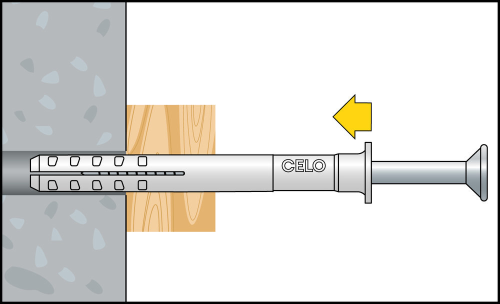 CELO Nageldübel NP 6-40 Flachbund +Schraube (PZ2) A2 Produktbild img3 L