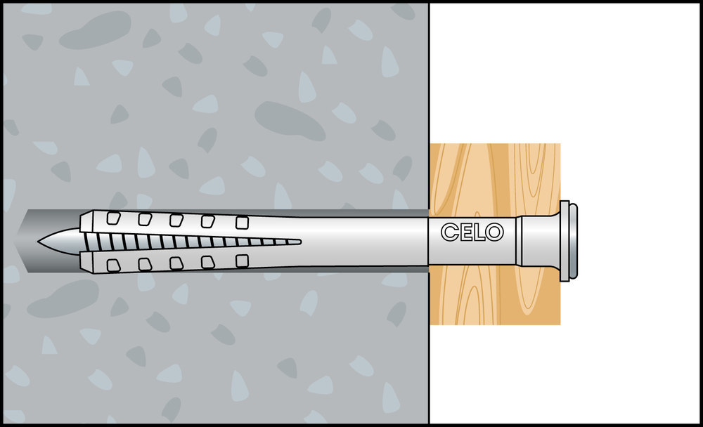 CELO Nageldübel NP 6-40 Flachbund +Schraube (PZ2) A2 Produktbild img5 L