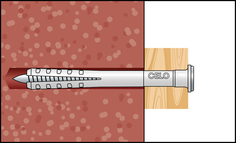 CELO Nageldübel NP 6-40 Flachbund +Schraube (PZ2) A2 Produktbild img6 L