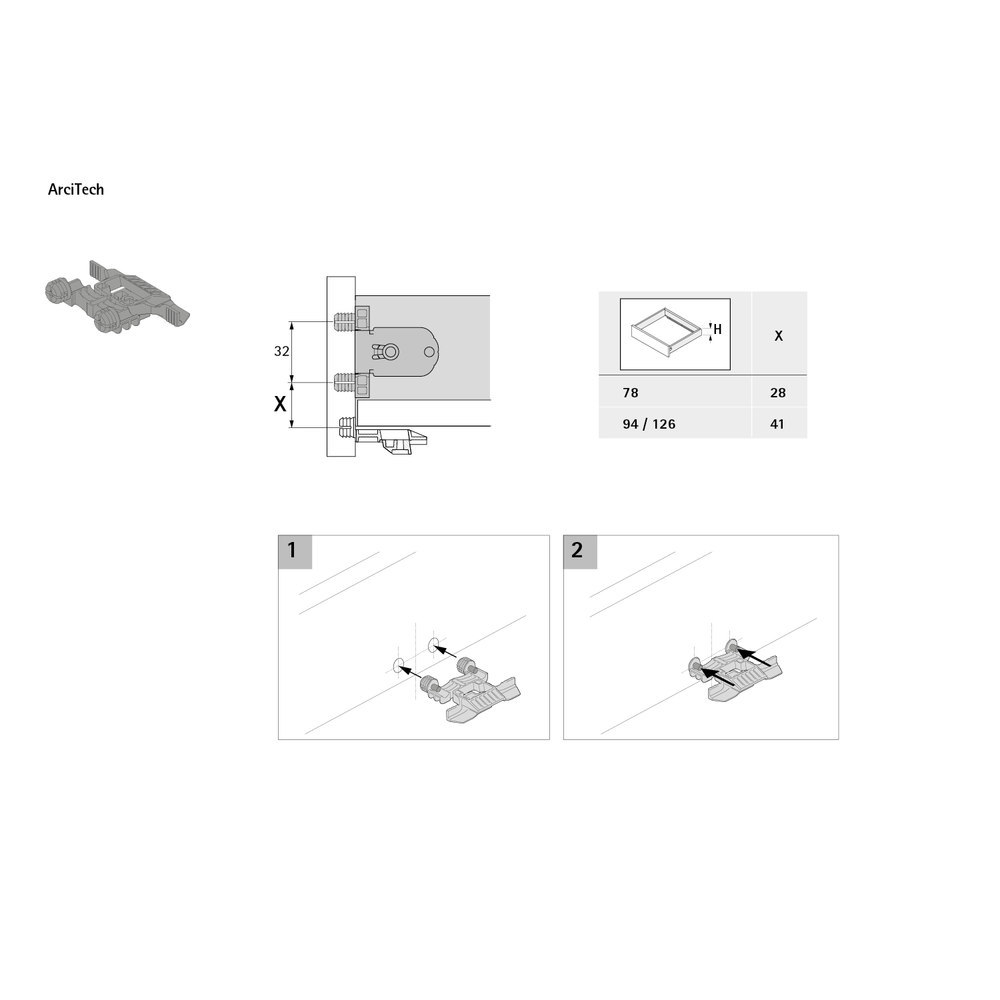 Hettich Schubk.-Frontstabilis., ArciTech, 9321561, f.hoh./breit.Front., KF,anthr. unbeh. Produktbild img4 L