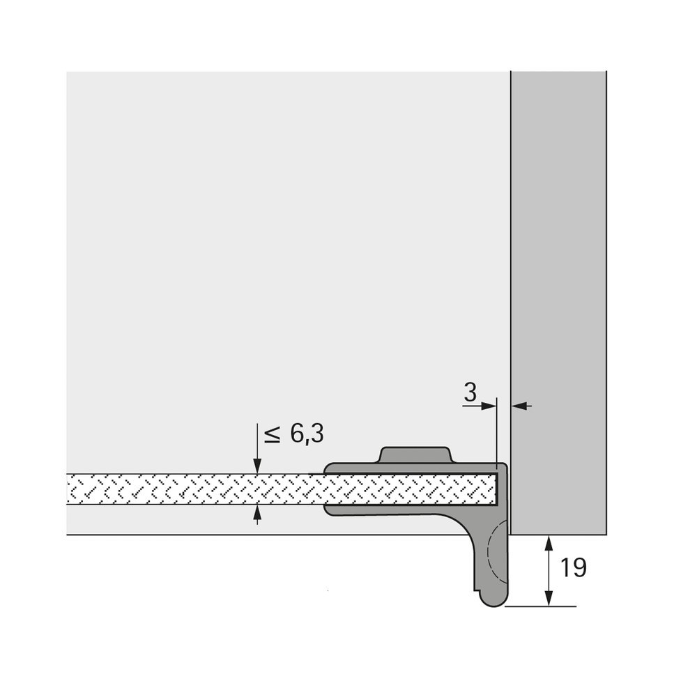 Hettich Möbel-Glastürgriff, für Glastürscharnier, 25314, Zinkdruckguss matt vernickelt Produktbild img4 L