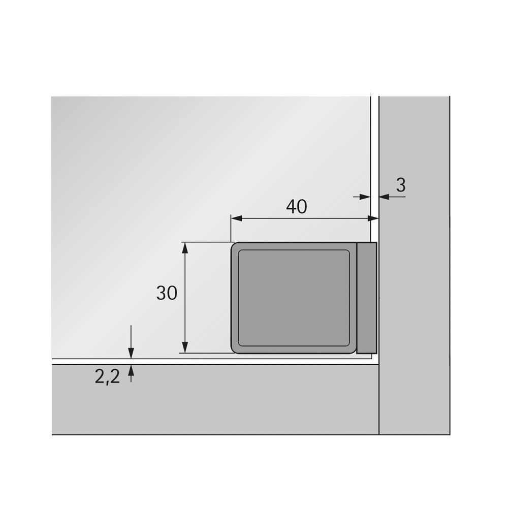 Hettich Möbel-Glastürscharnier, ET 5150, 24908, 170°, Zinkdruckguss matt vernickelt Produktbild img4 L