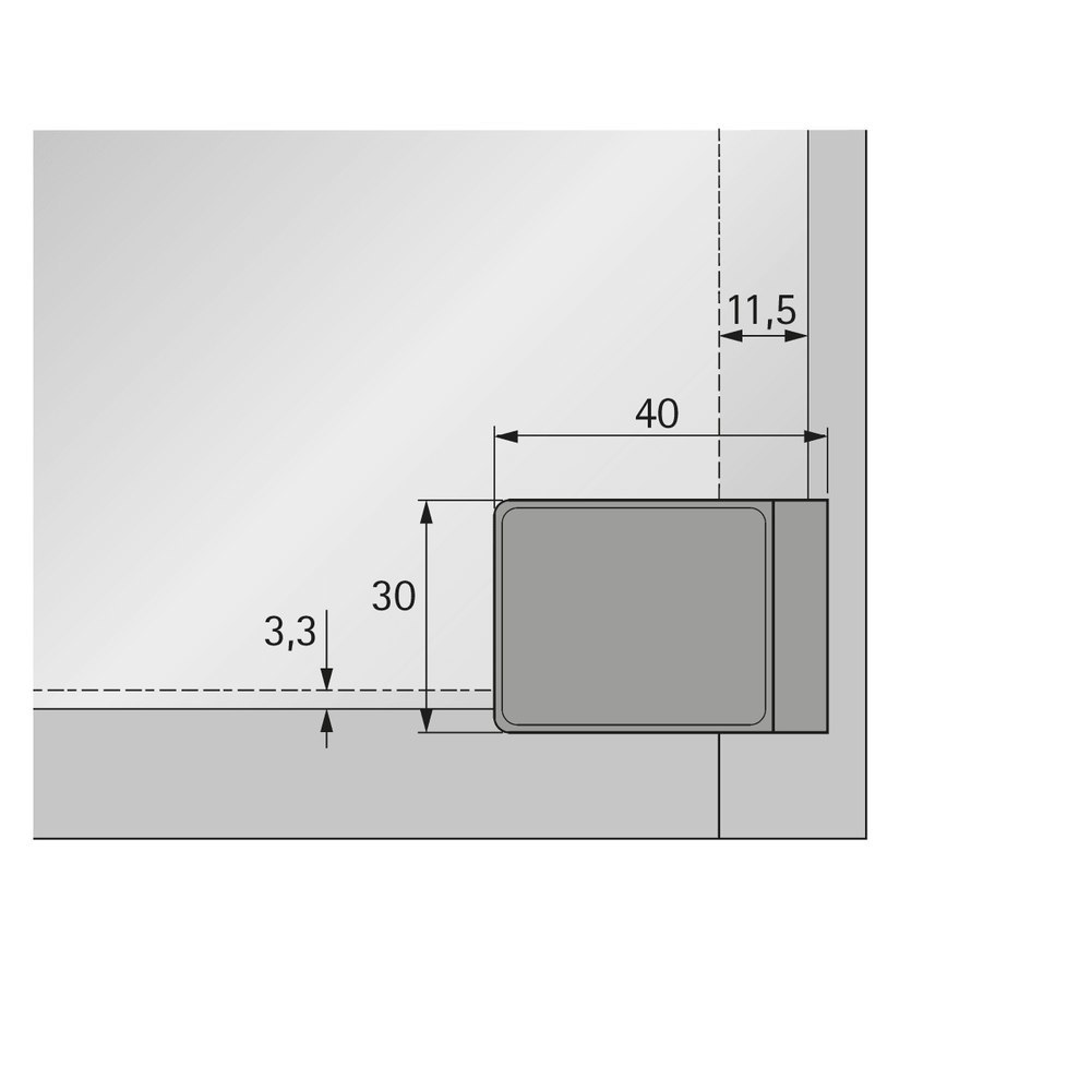 Hettich Möbel-Glastürgriff, für Glastürscharnier, 25314, Zinkdruckguss matt vernickelt Produktbild img3 L