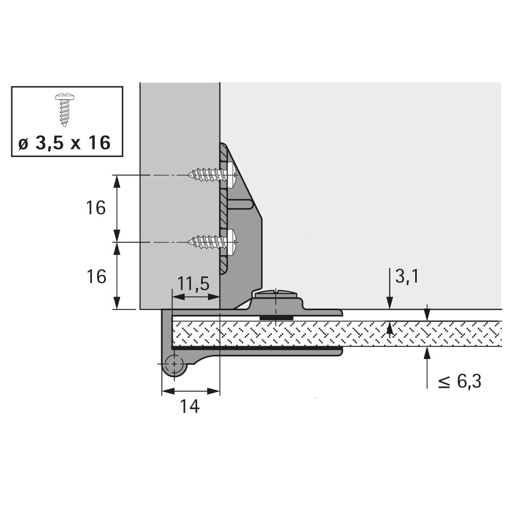 Hettich Möbel-Glastürscharnier, ET 5160, 30866, 170°, Zinkdruckguss matt vernickelt Produktbild img5 L