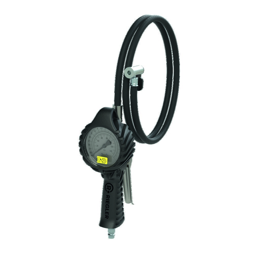 RIEGLER Hand-Reifenfüllmesser mit Hebelstecker, drehbar, geeicht, Manom. Ø80mm Produktbild img1 L