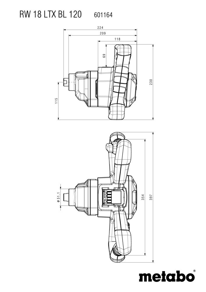 metabo Akku-Ruehrwerk RW 18 LTX BL 120 ohne Akku ohne Ladegerät Karton Produktbild img13 L